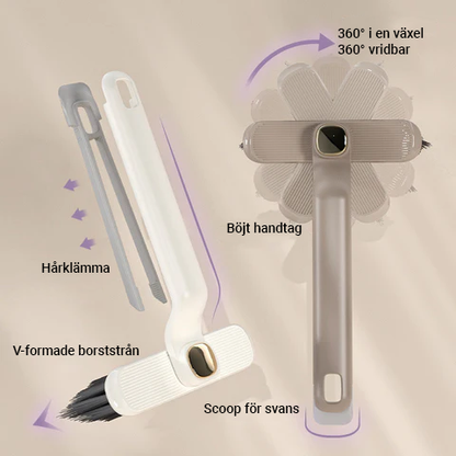Multifunktionell roterande spaltrengöringsborste