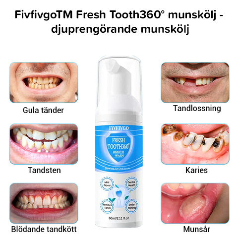 FreshTooth 360° munvatten - Djuptrengörande munvatten