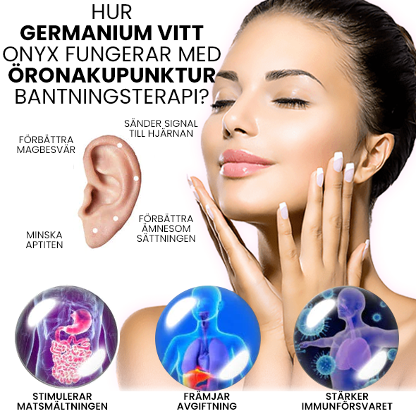 Lymfvitet Aurikuloterapi Vit Onyx EarCuff