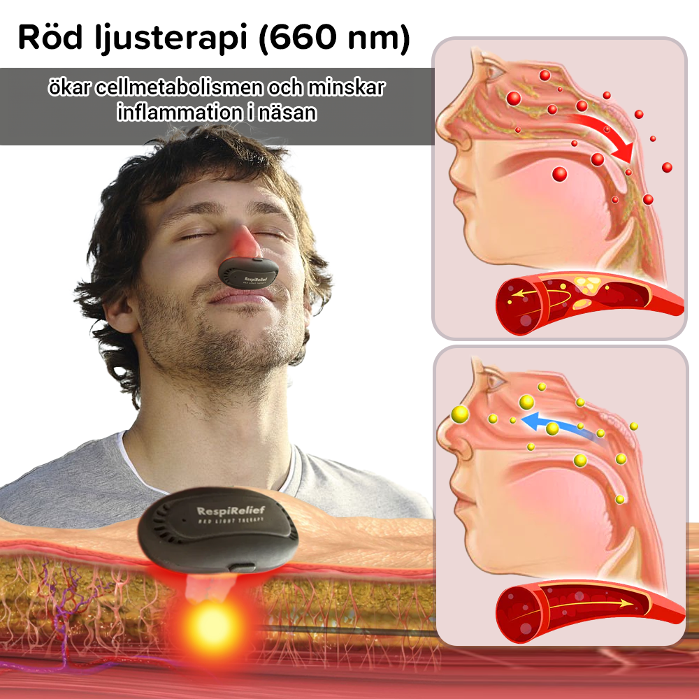 RespiRelief Instrument för nästerapi med rött ljus