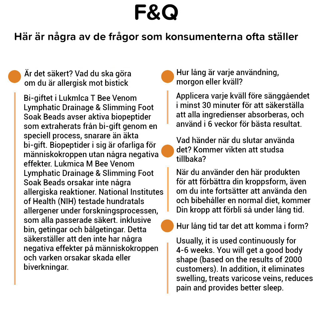 Lymfdränage för bigift och slimmande fotbadspärlor (7 stycken)