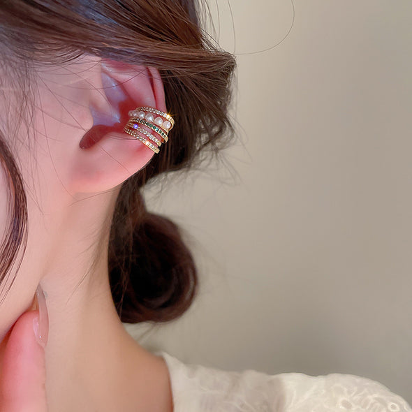 Lymfvitet Aurikuloterapi Vit Onyx EarCuff