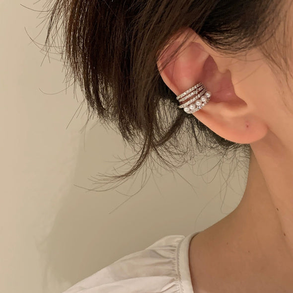 Lymfvitet Aurikuloterapi Vit Onyx EarCuff