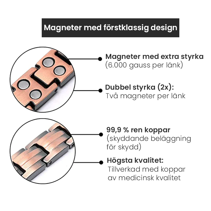 Koppararmband för magnetisk terapi