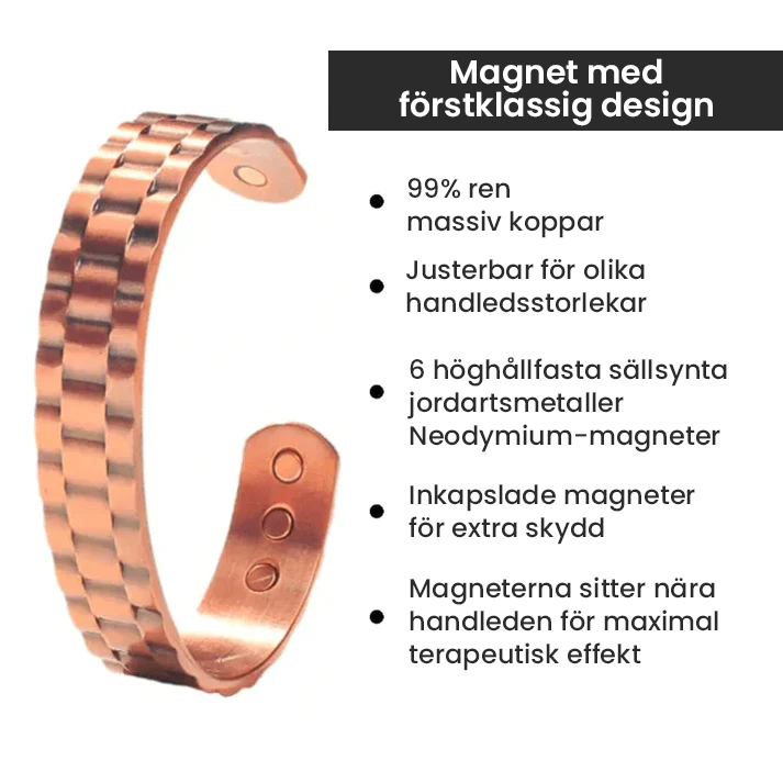 Koppararmband för magnetisk terapi